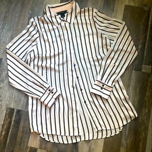WHITE House/BLACK Market Sheer Button Down Dress Shirt